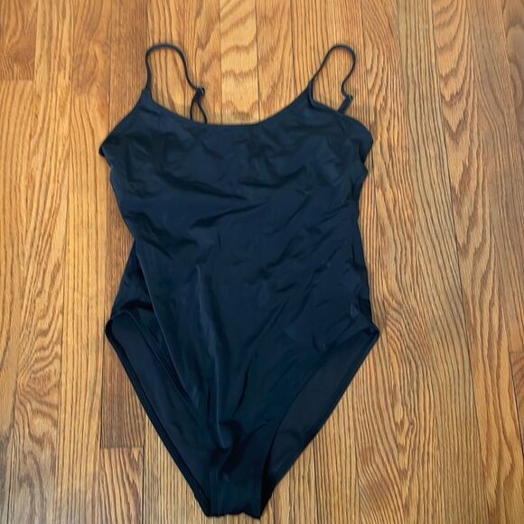 Andie Swim Amalfi One Piece Swimsuit Black size L NWT minimalist - Picture 3 of 7